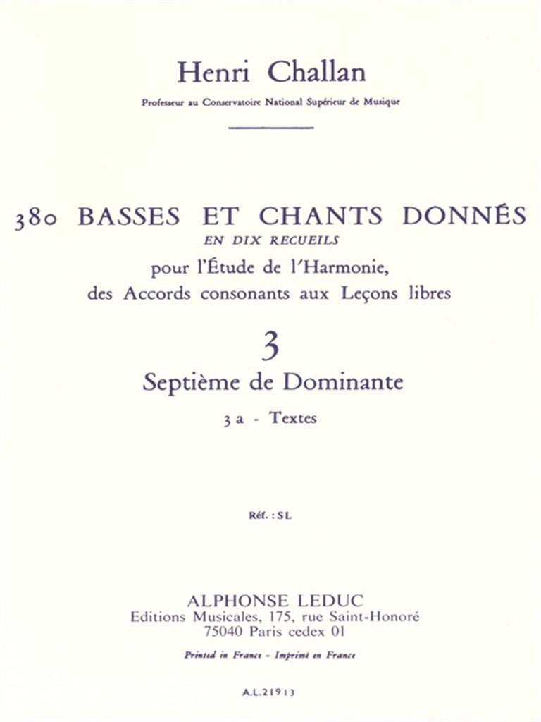 380 Basses Et Chants Donnés - Volume 3A